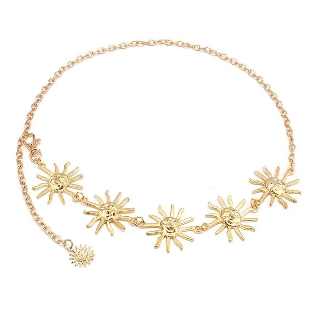 Zac's Alter Ego - Gold Sun Charm Chain Taillengürtel - Goldfarben
